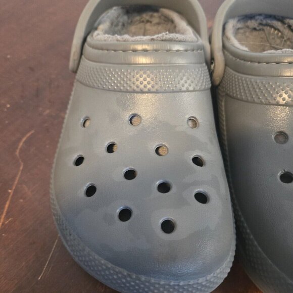 Croc Dual Comfort Gray Slip-On Clogs Fur Lined Men's-4 Women's-6 - Picture 10 of 15